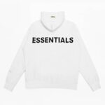 Fear Of God Essentials Reflective Letter White Hoodie - Essentials