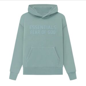 ESSENTIALS Flocked FOG Hellblauer Kapuzenpullover