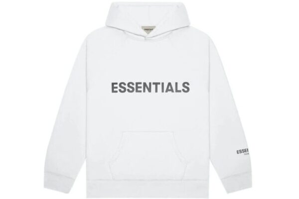 Fear of God Essentials Pullover-Hoodie mit Logo-Applikation in Weiß