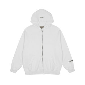 Fear of God Essentials Raglan-Hoodie mit durchgehendem Reißverschluss, Weiß